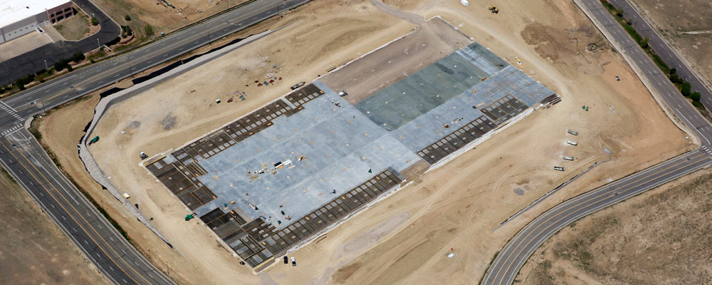 Aerial view of Dove Valley Logistics Centre II construction site.